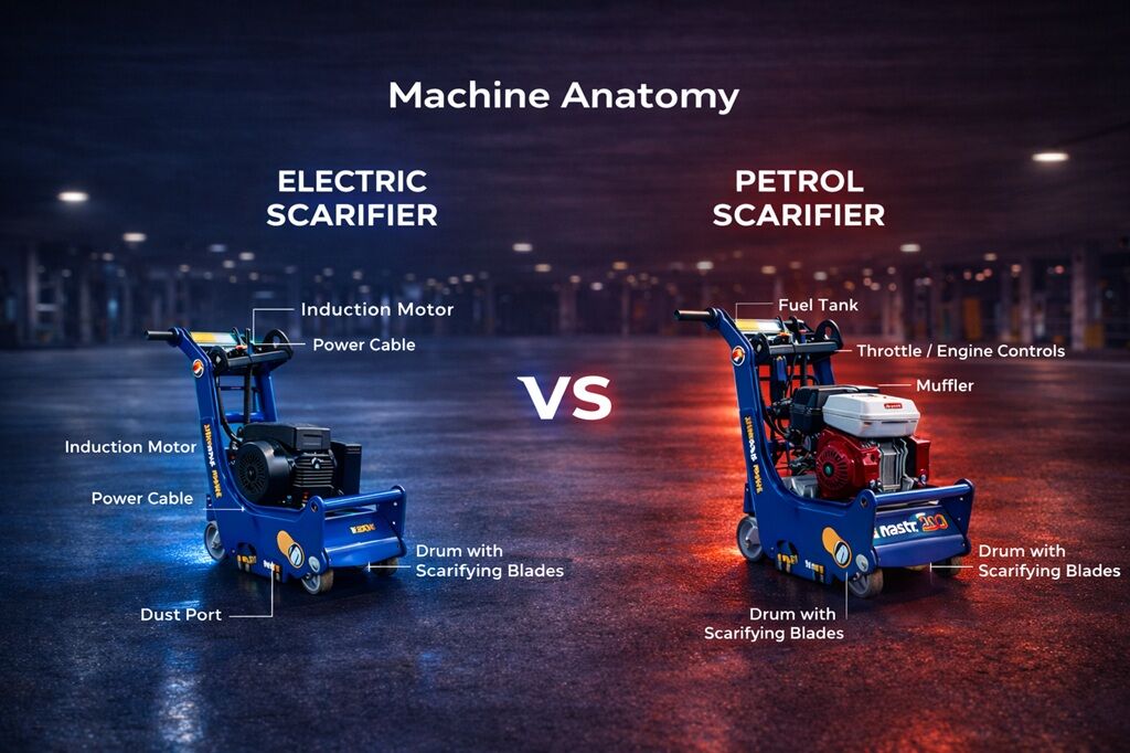 Concrete Scarifier Machine Anatomy - Carpet Removal Sydney