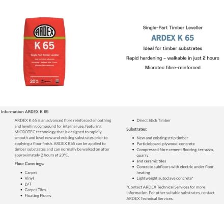 Ardex - Floor Levelling Compound - Wood Subfloors