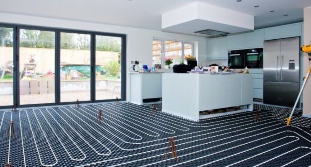 What Is A Underfloor Heating System? 2 Hydronic underfloor heating installation.