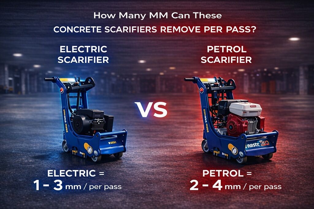 How Many MM Can These Concrete Scarifiers Remove Per Pass - Carpet Removal Sydney