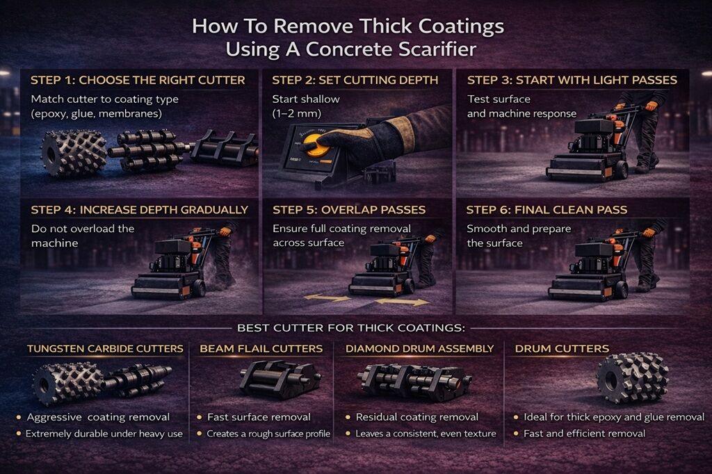 How To Remove Thick Coatings Using A Concrete Scarifier - Carpet Removal Sydney