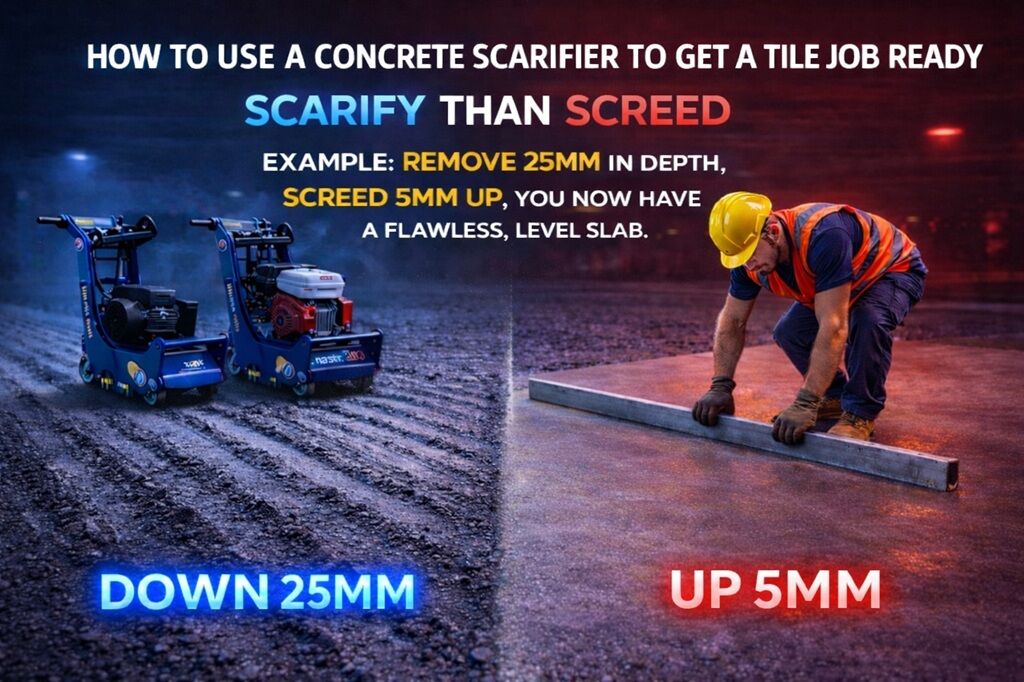 How To Use A Concrete Scarifier To Get A Tile Job Ready - Carpet Removal Sydney