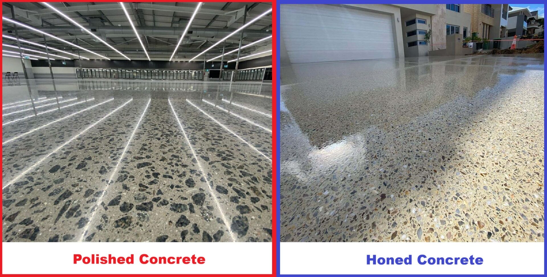 Honed Concrete vs Polished Concrete