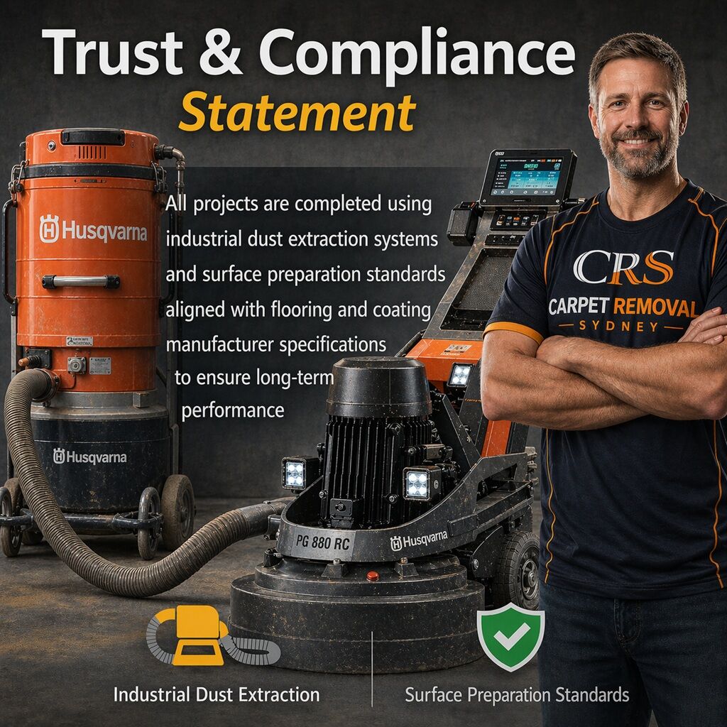 Trust & Compliance Statement - Carpet Removal Sydney - Concrete Grinding