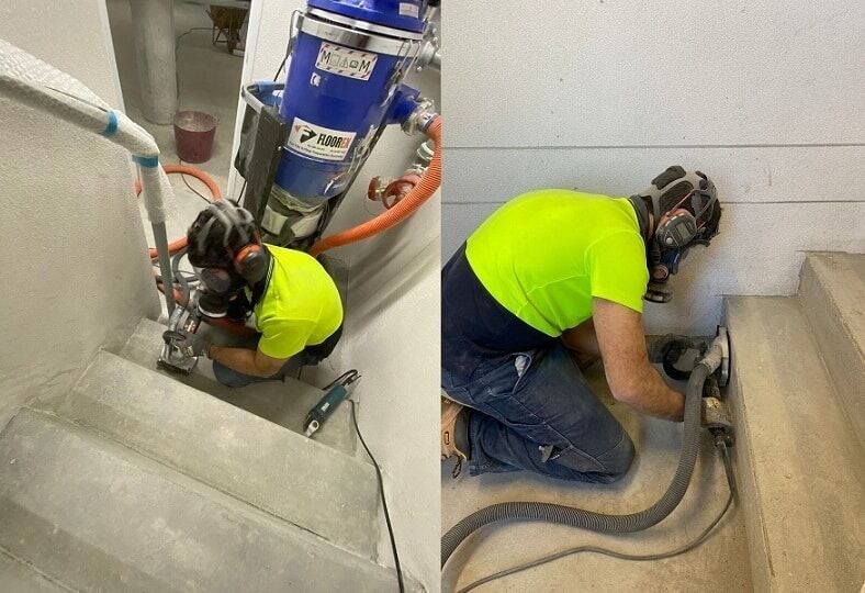 How Much Does Grinding Concrete With A Hand Grinder Cost? 1 Hand Grinding Sydney Stairs Dust-Free
