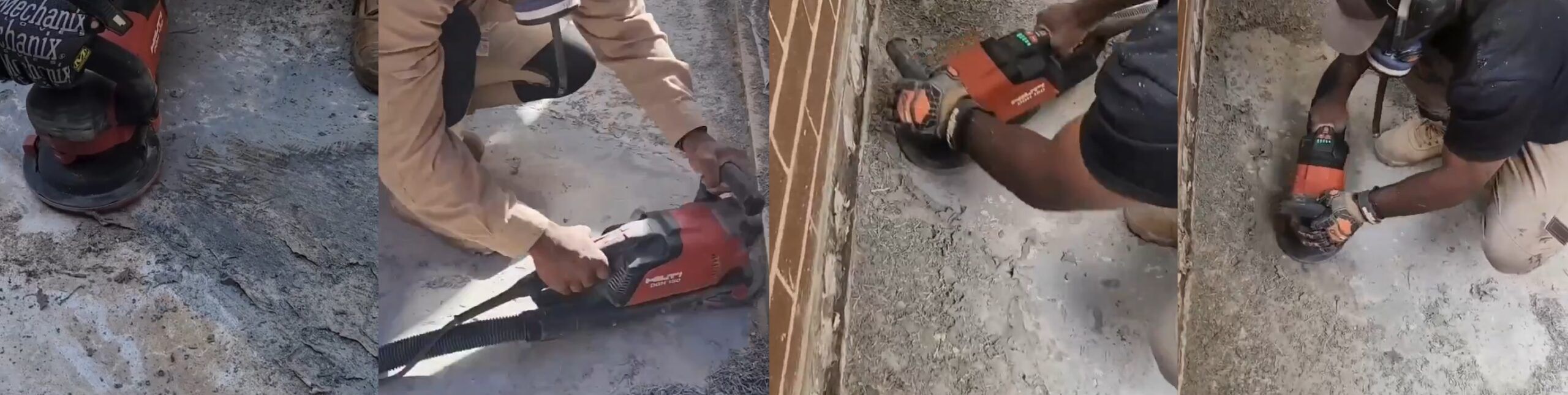 Hand Grinding Concrete - Waterproof Membrane Removal