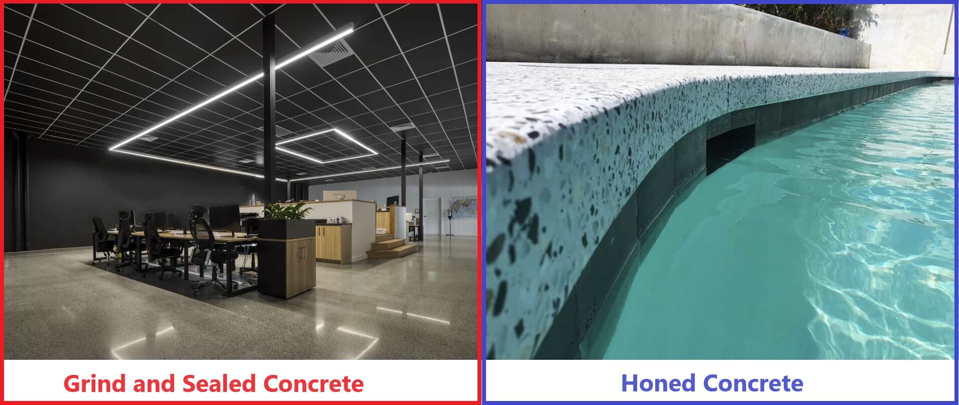 Honed Concrete 3 What Is The Difference Between Grind and Sealed Concrete and Honed Concrete