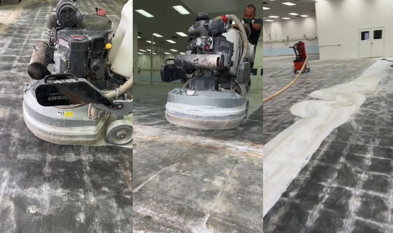 Does Vinyl Flooring and Lino Flooring Contain Asbestos? 3 Concrete Grinding Sydney - Black Mastic Glue Removal (non-asbestos only)